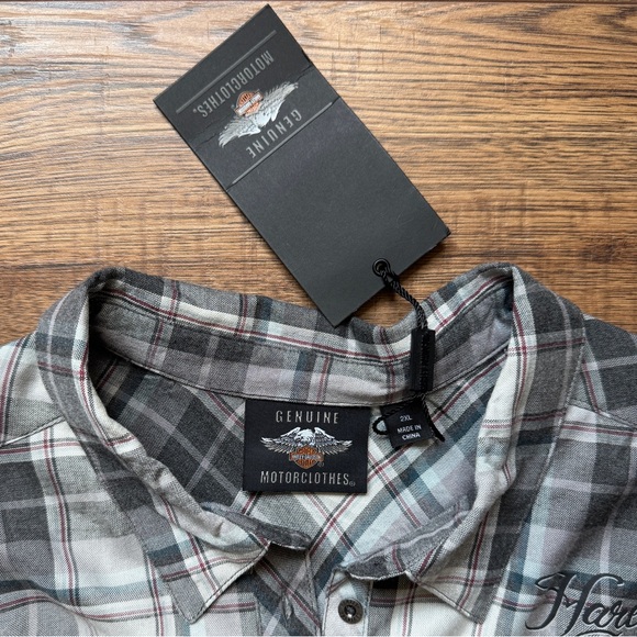 Harley-Davidson Women's Rayon Plaid Shirt Yarn Dyed 96061-20VW/022L Size 2XL NWT - Picture 6 of 11